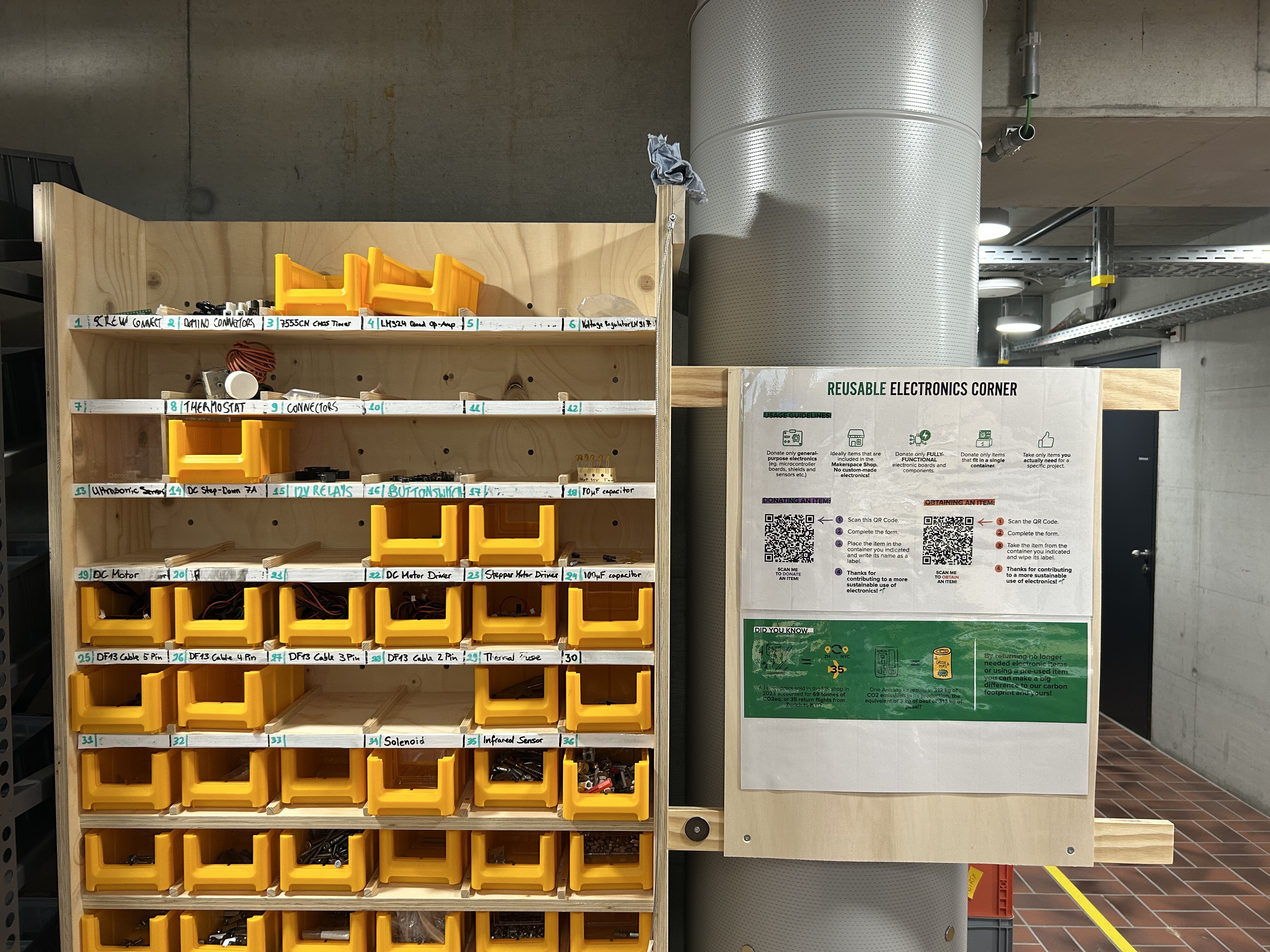 Reusable Electronics Corner at SPH's Makerspace