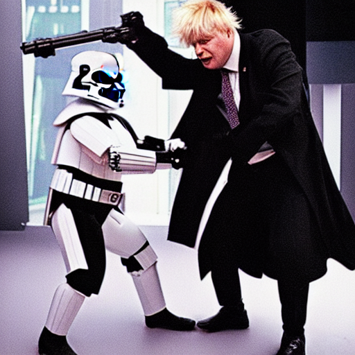 Boris Johnson fighting Darth Vader